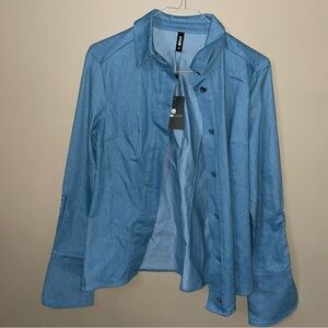 Stylewe boho style denim over shirt shacket top size XL